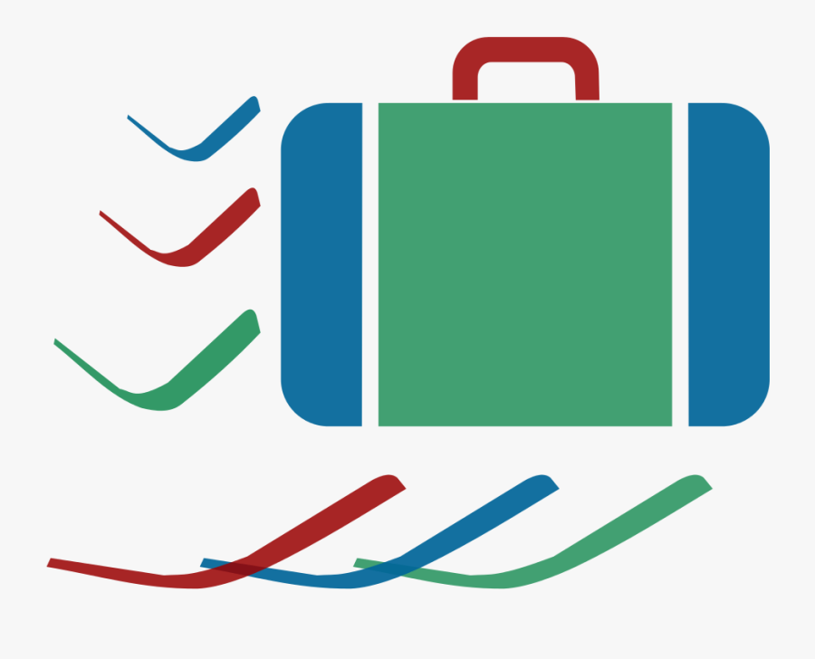 Suitcase Icon Blue Green Red Dynamic V01, Transparent Clipart