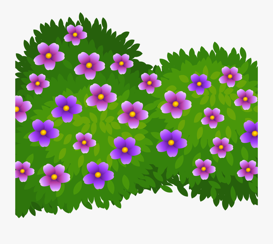 Rose Bush Clipart Transparent - Bushes With Flowers Clipart, Transparent Clipart