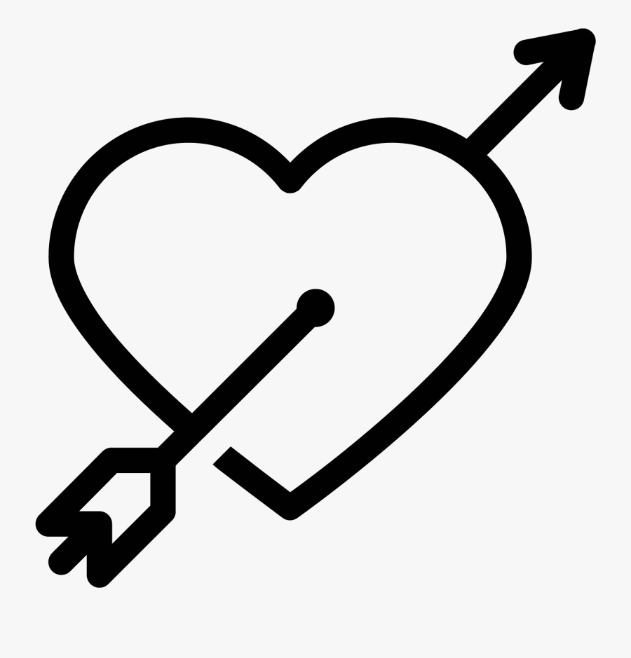 Transparent Download With Icon Free Download - Transparent Heart With Arrow, Transparent Clipart