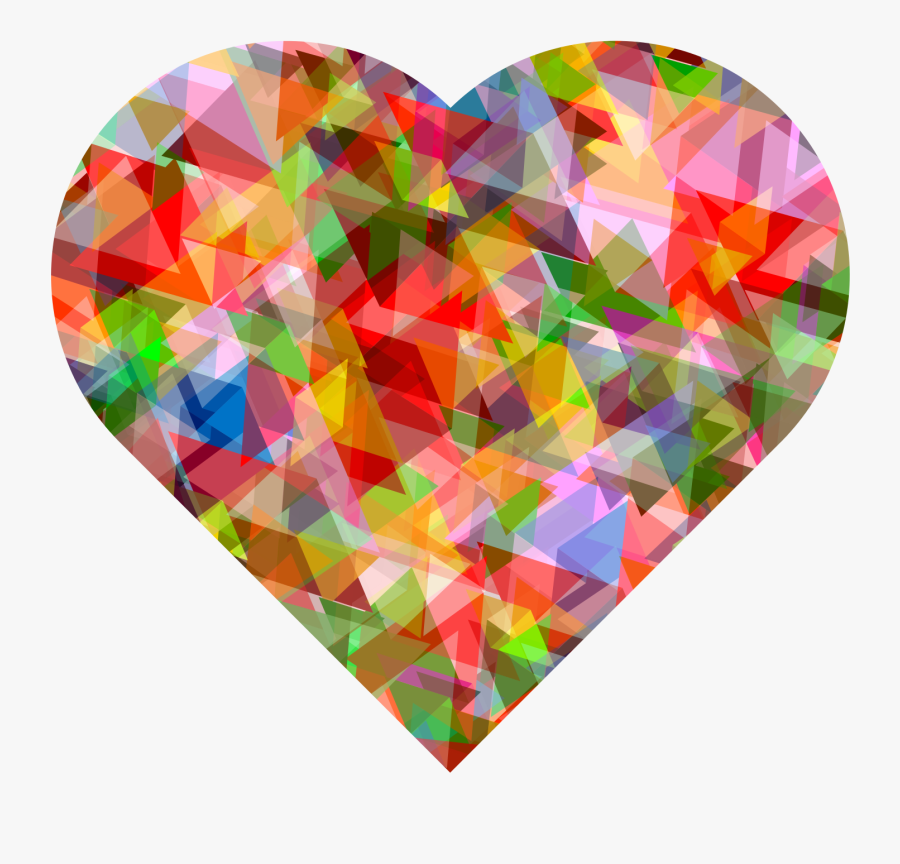 Multi Colors Crystal Heart Png Image - Colorful Heart Png, Transparent Clipart