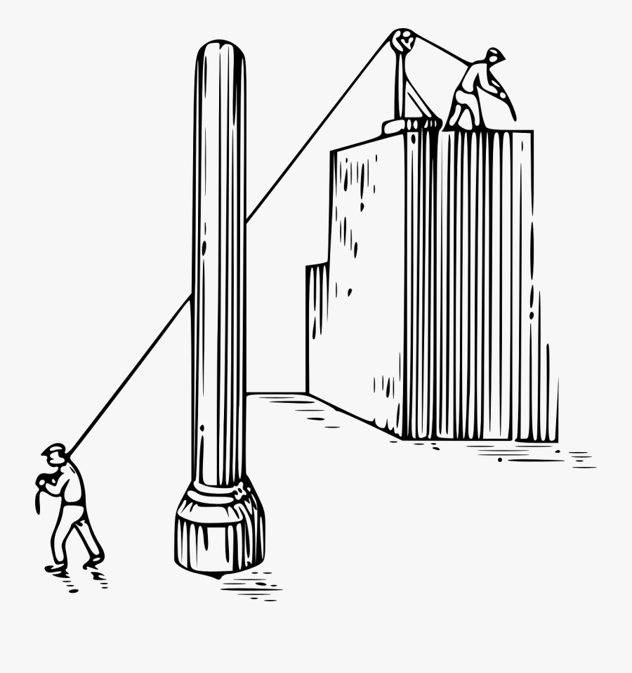 Pulley,construction Workers,block And Tackle,simple - Optical Illusion Images Download, Transparent Clipart