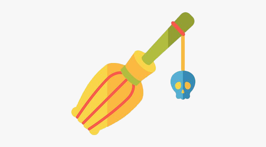 And Broom Magic Cartoon Skull Free Download Png Hq - Weapon, Transparent Clipart