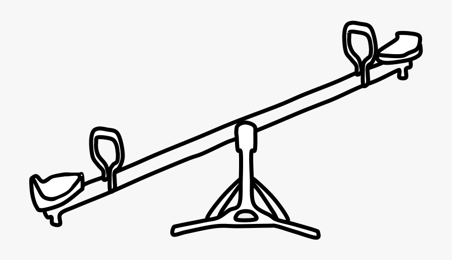 See-saw, Black And White, Transparent Clipart