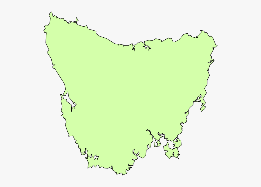 Blank Map Of Tassie Svg Clip Arts - Map Of Tasmania, Transparent Clipart