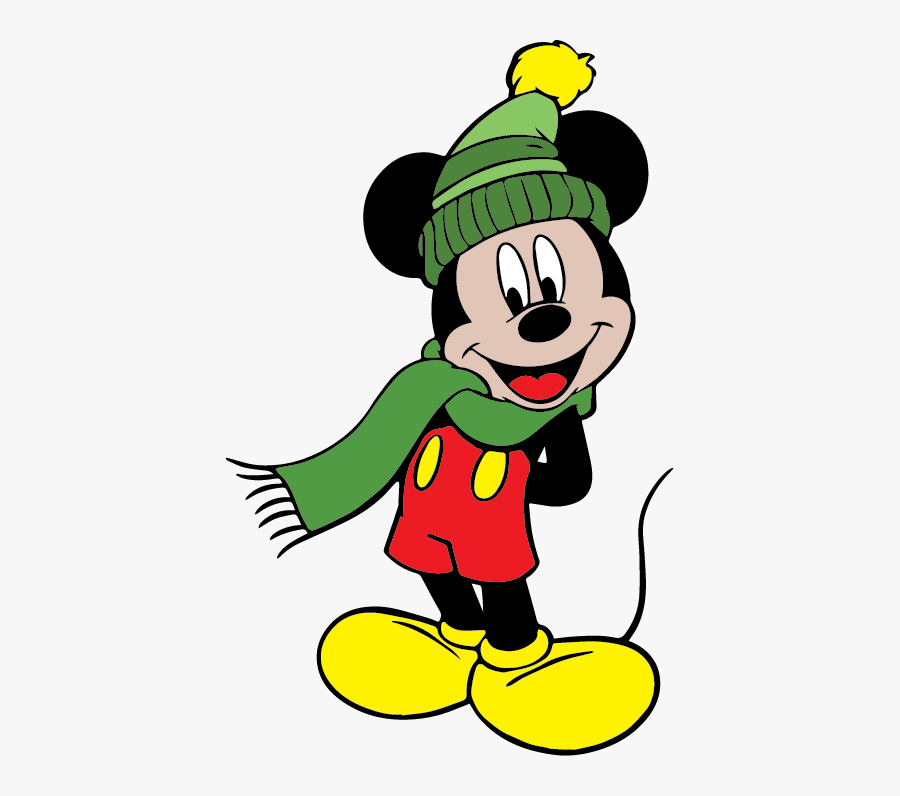 Mickey Mouse In Winter, Transparent Clipart