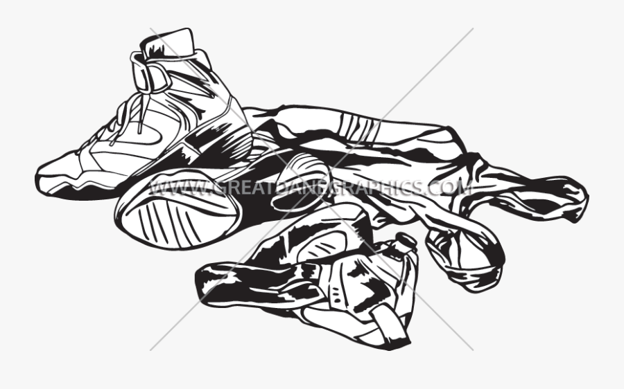 Gear Production Ready Artwork - Drawing Of Wrestling Shoes, Transparent Clipart