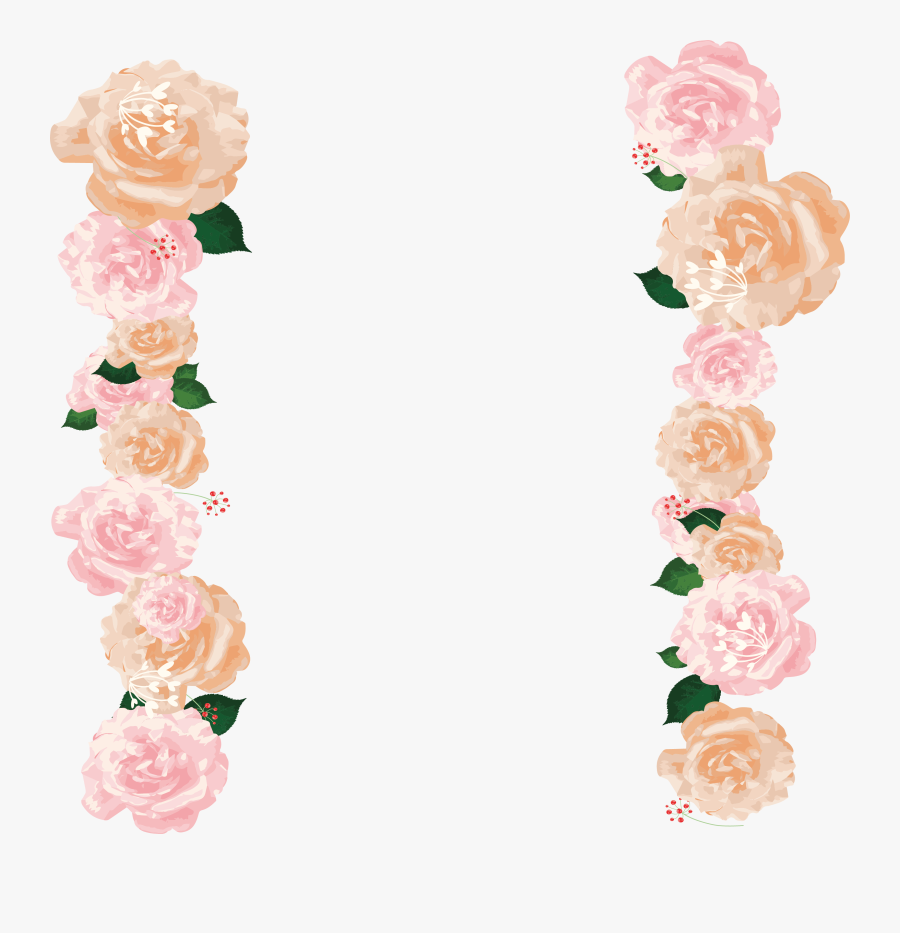 Clip Art Peach Border - Roses Transparent Border, Transparent Clipart