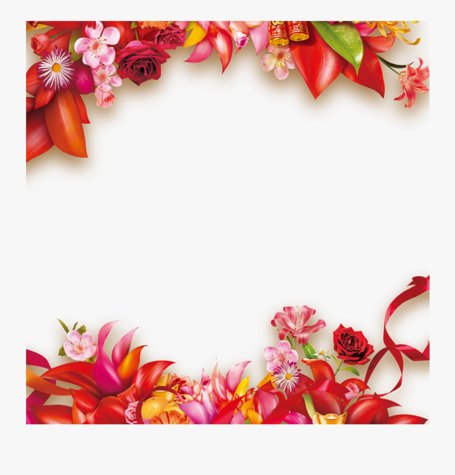 #mq #red #flowers #flower #garden #nature #border #borders - Flower Border Design Hd, Transparent Clipart