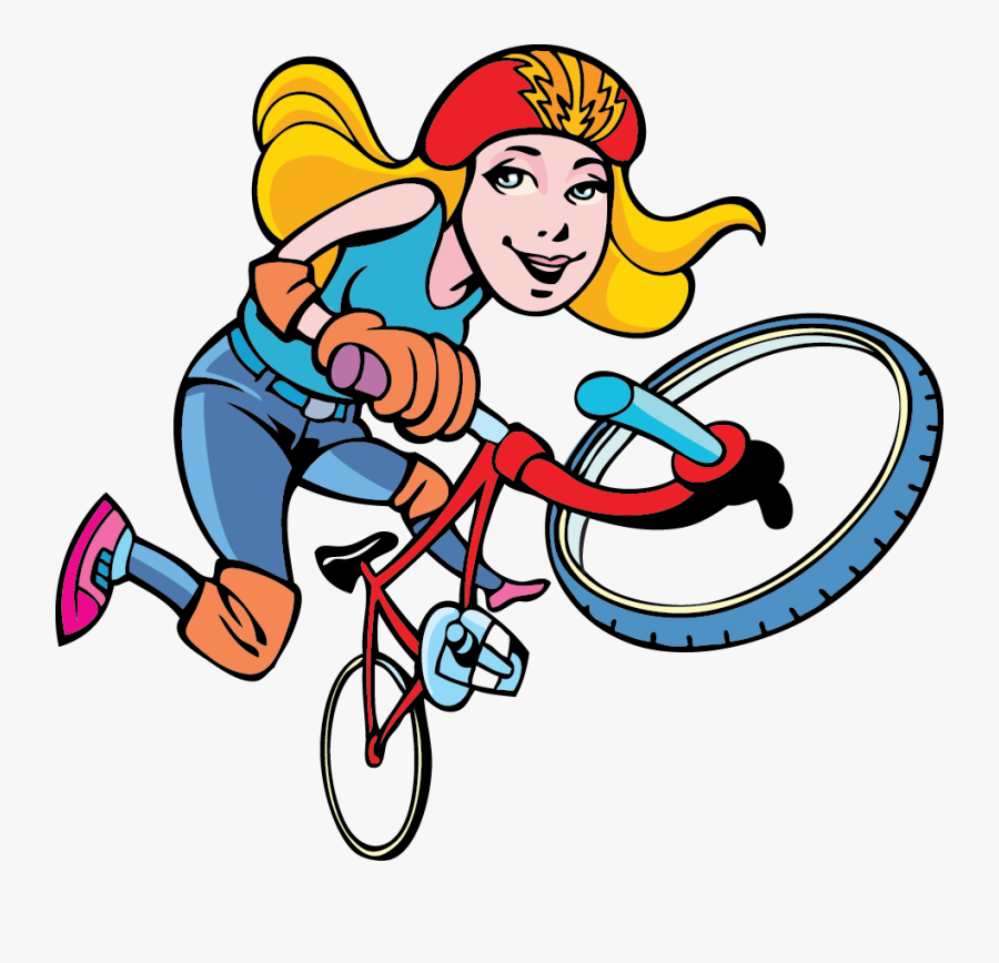 Cycling Kids Team Cartoon, Transparent Clipart