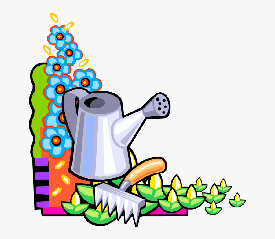 Vector Illustration Of Watering Can Or Watering Pot - Gardening Clip Art Free, Transparent Clipart