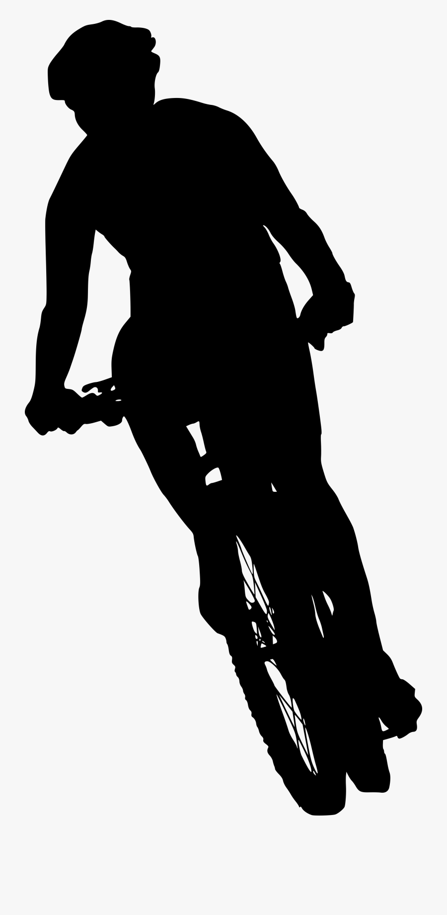 6 Bicycle Ride Silhouette Front View Png Transparent - Black Shadow In Bike Png, Transparent Clipart