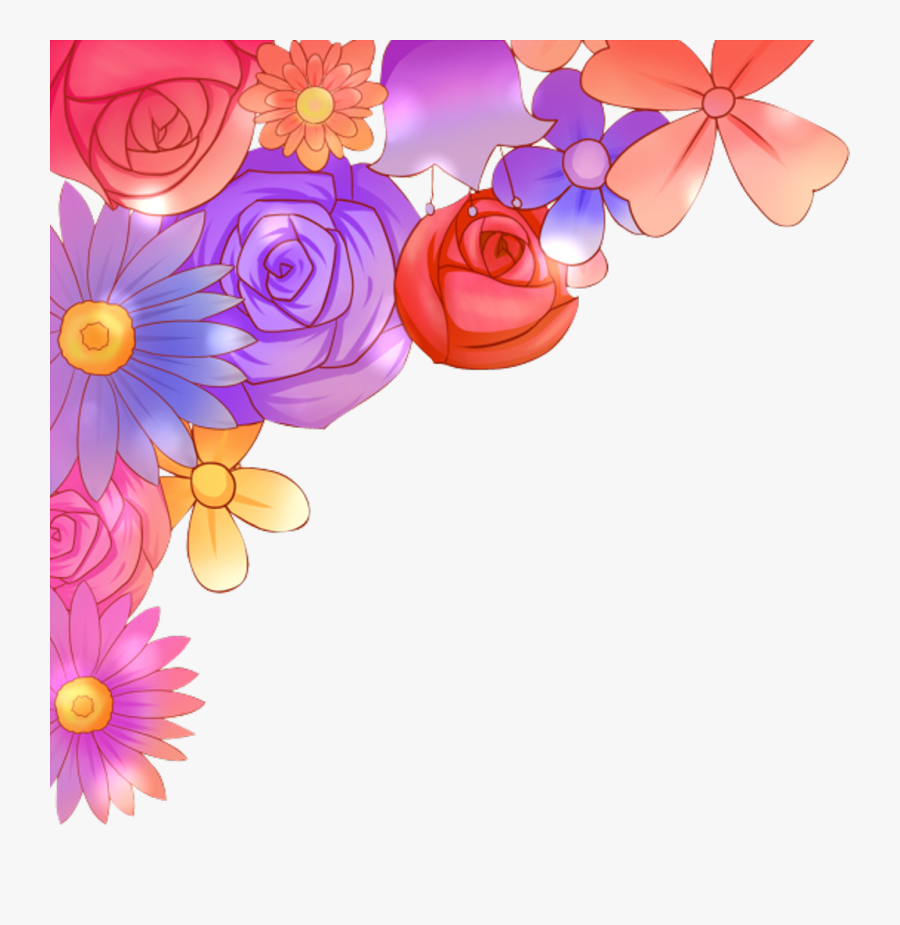 Flowers Corner Border Clipart , Png Download - Corner Flower Border Png, Transparent Clipart