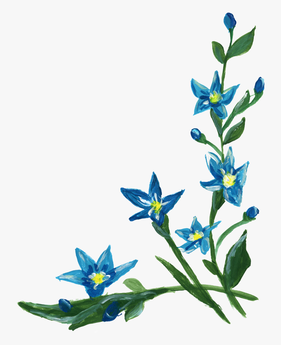 24 Transparent Blue Flowers Png - Movie Sarlen14