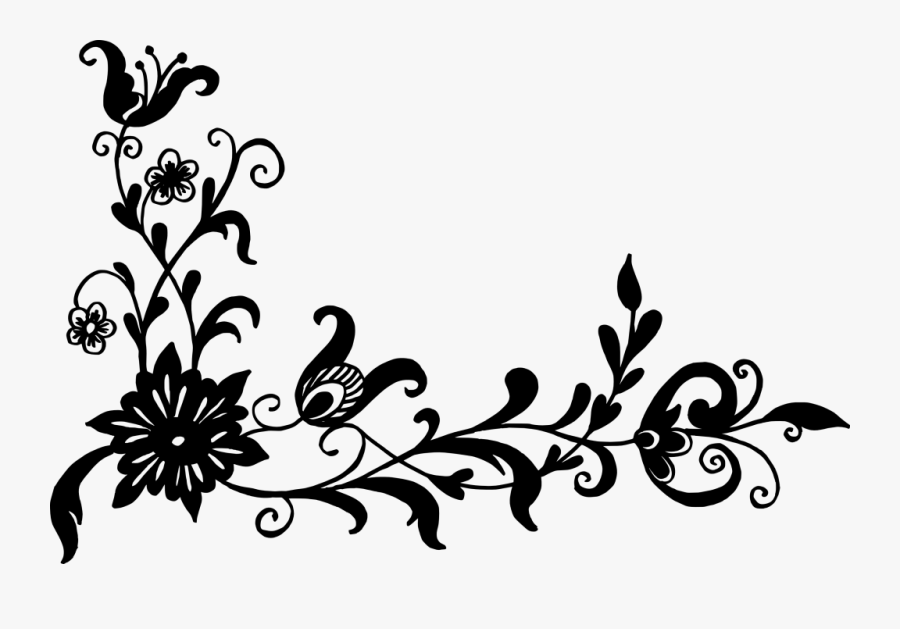 Floral Corner Vector Pattern Png, Transparent Clipart