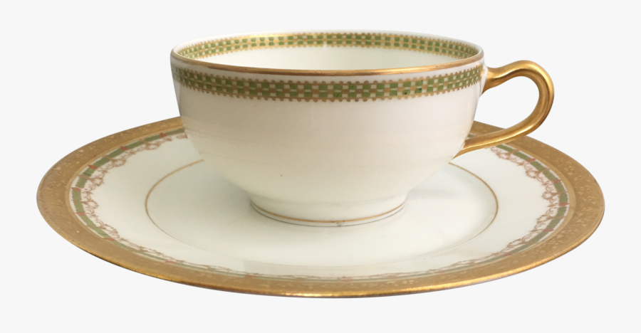 Clip Art Antique Limoges Gold Pattern - Saucer, Transparent Clipart