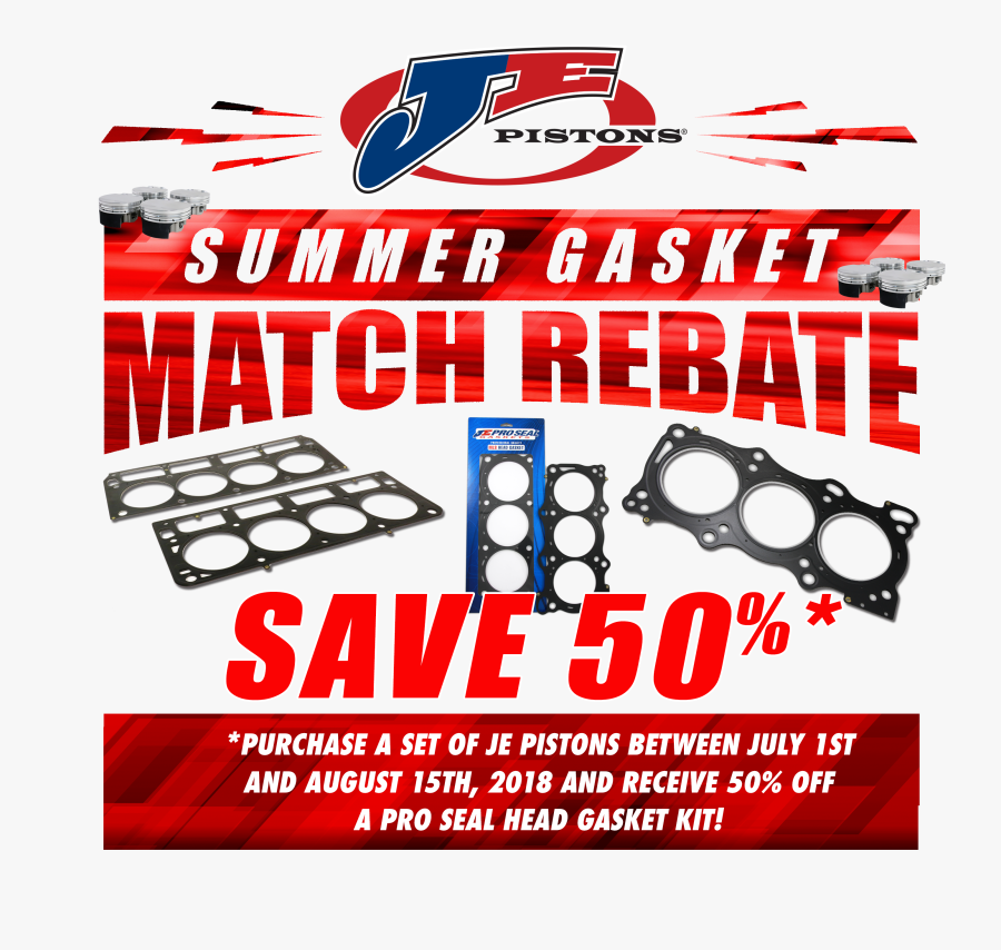 50% Off Pro Seal Gaskets * - Je Pistons, Transparent Clipart