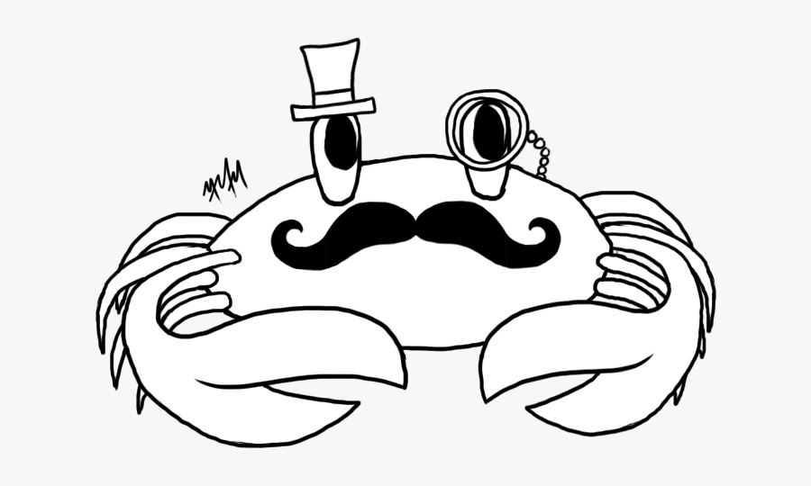 Transparent Mustash Png - Cartoon Crabs With Mustache, Transparent Clipart