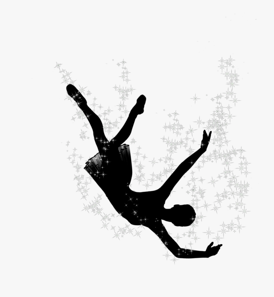#ballerina #falling #fall #stars #glitter #silhouette - Illustration, Transparent Clipart