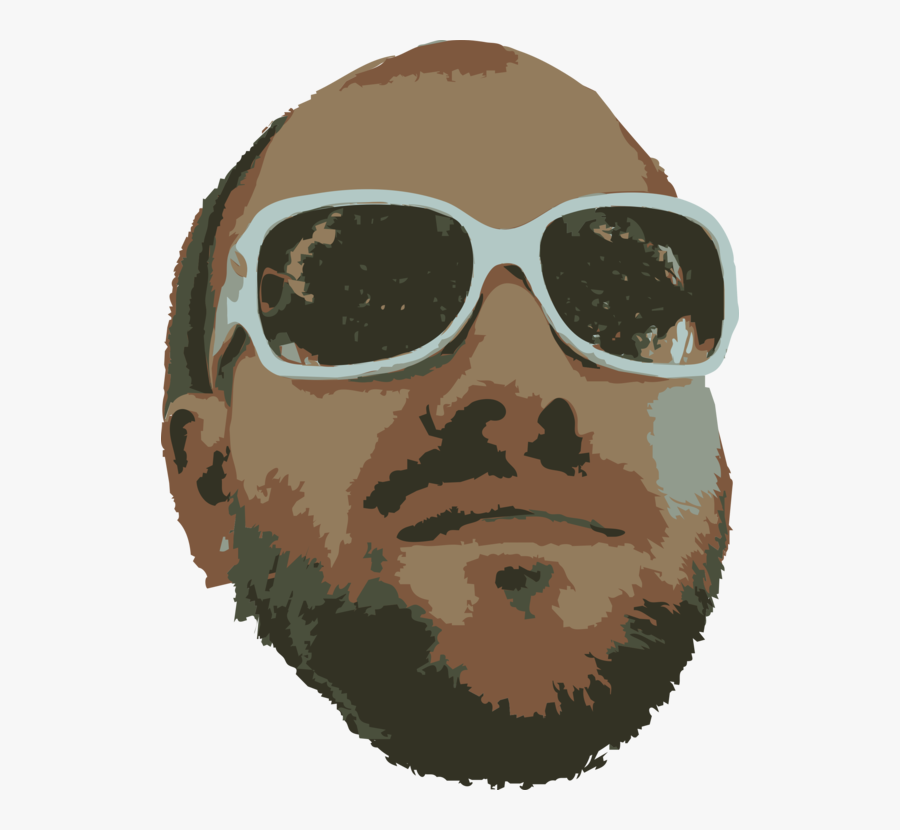 Beard,head,sunglasses - Drawing, Transparent Clipart