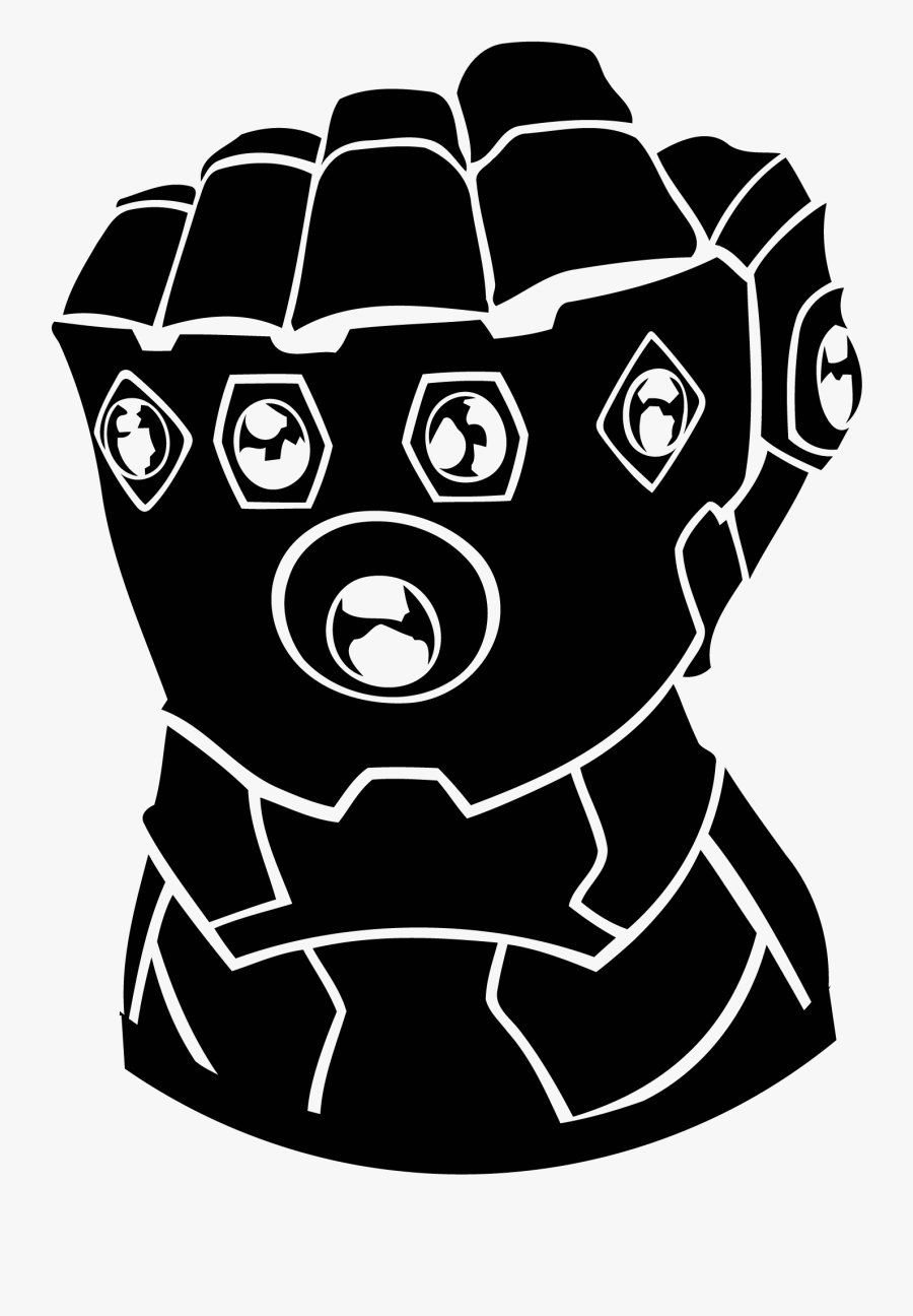 Infinity Gauntlet Black And White, Transparent Clipart