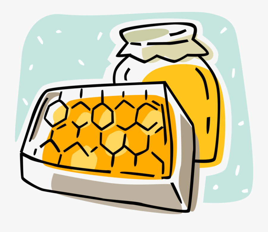 Vector Illustration Of Apiary Honey Production Honeycomb - Honey, Transparent Clipart