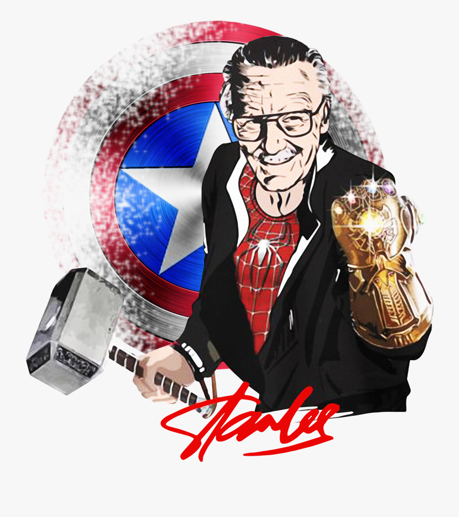 stan lee with gauntlet