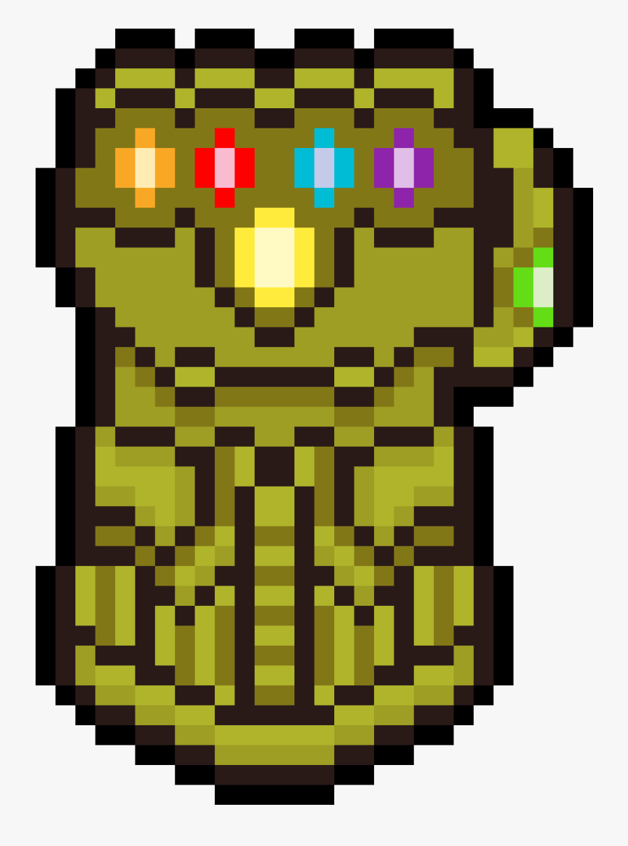 Infinity Gauntlet Thanos Pixel Art, Transparent Clipart