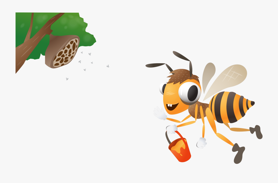 Apidae Honeycomb Honey Bee - Honey Bee, Transparent Clipart
