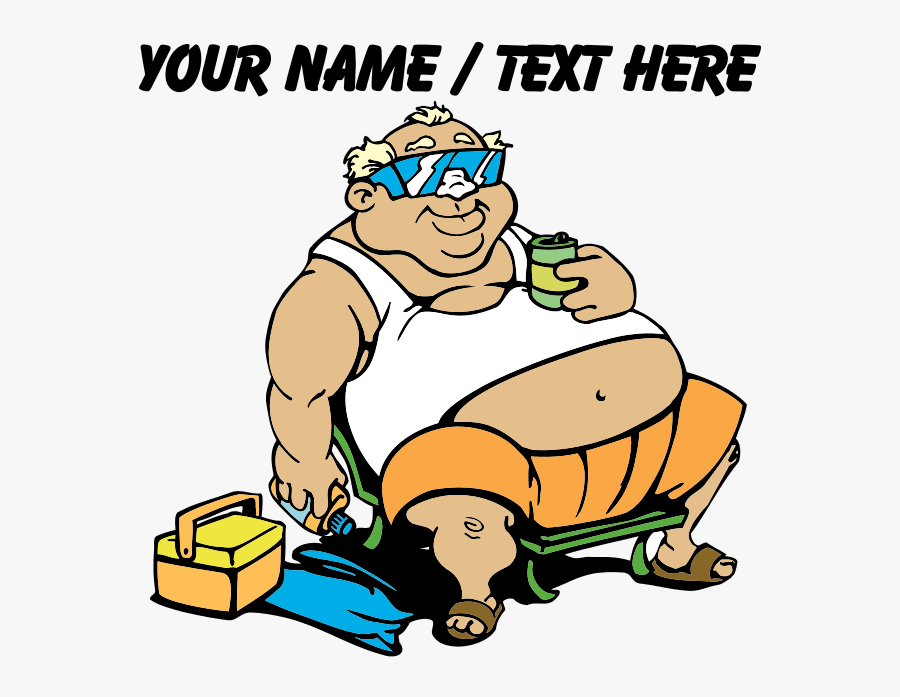 Rather Be At Beach Throw Blanket Clipart , Png Download - Beach Fat Men Cartoon, Transparent Clipart