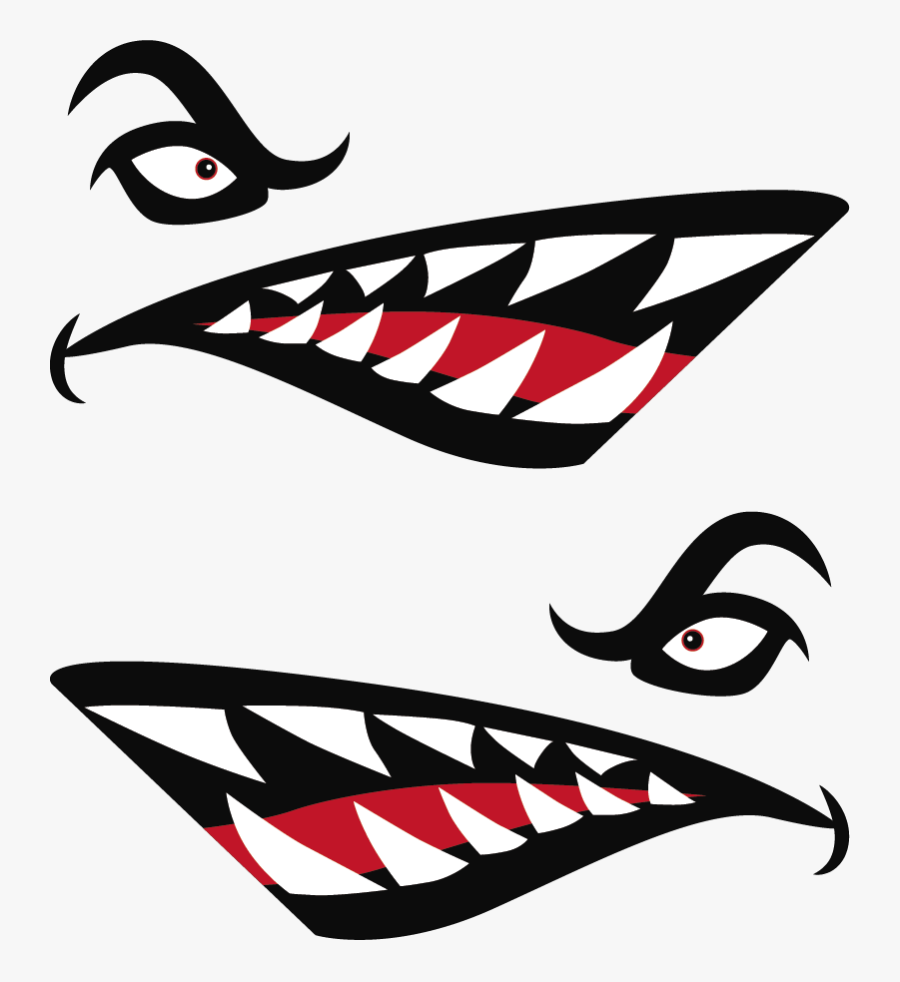 Shark Mouth Decal Png - Shark Teeth Decal, Transparent Clipart