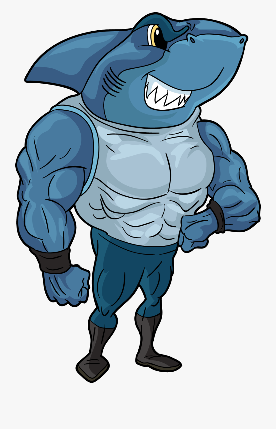 Shark With Legs And Arms - Shark Wallpaper Hd Cartoon, Transparent Clipart