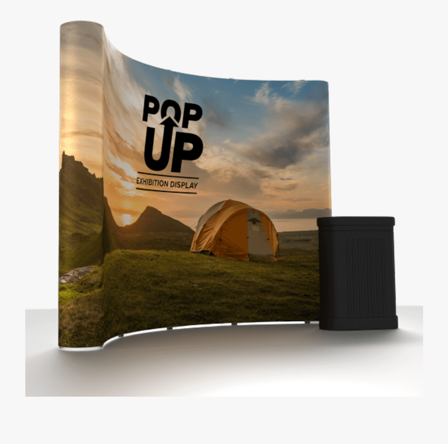 Curved Pop Up Banner Stand, Transparent Clipart