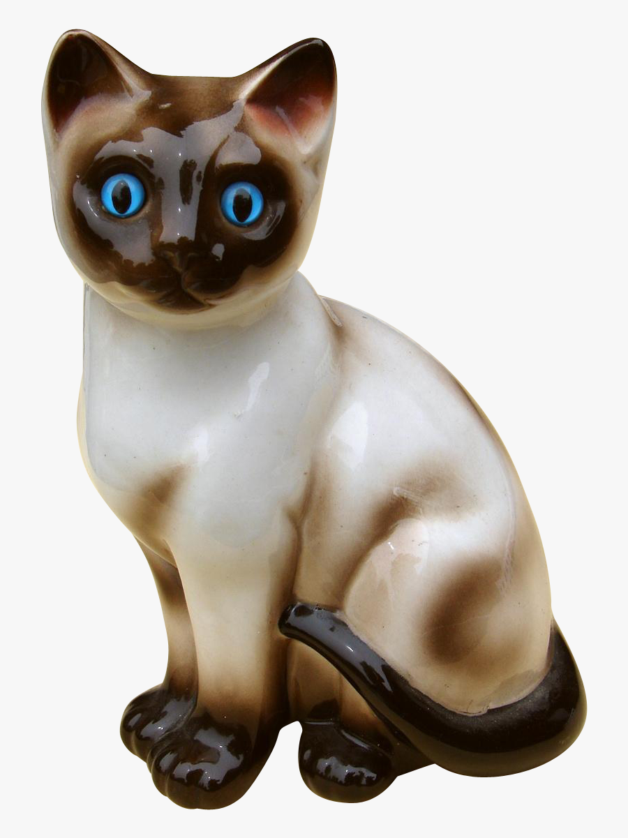Transparent Siamese Cat Clipart - Siamese Cat Ceramic Figurine, Transparent Clipart