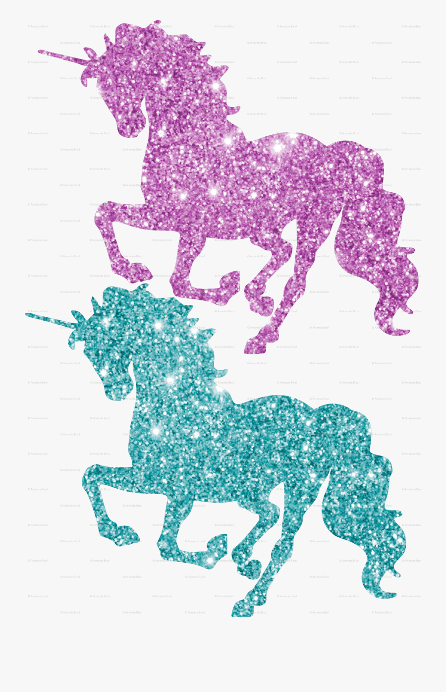 Horse Clipart Glitter - Glitter Unicorn Wall Stickers, Transparent Clipart