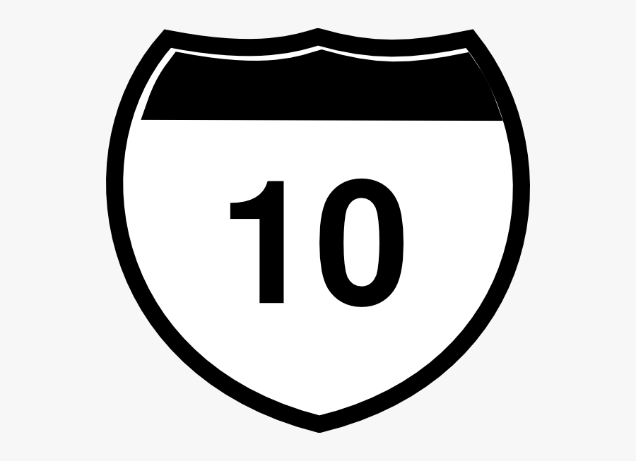 Interstate Sign Black And White Outline Clipart - Interstate 5 Black And White, Transparent Clipart