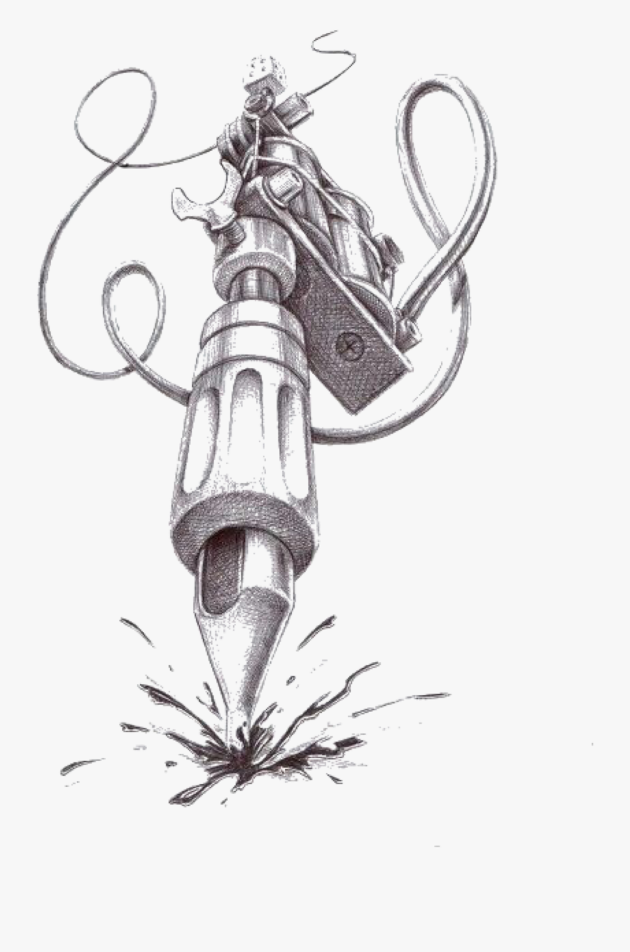 Coil Drawing Tattoo - Tattoo Machine Drawing, Transparent Clipart