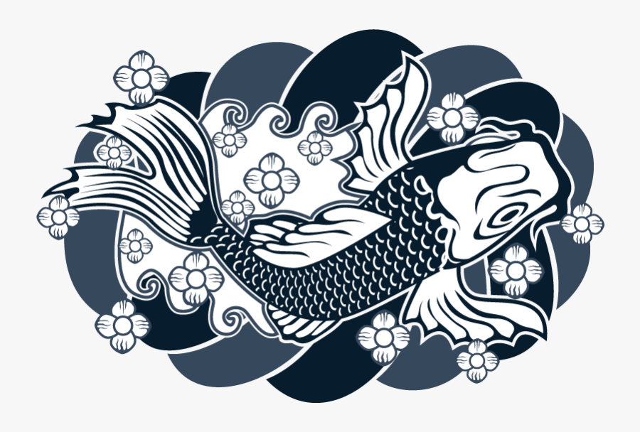 Тату Рыба Японская Традиционная - Japanese Tattoo Design Vector, Transparent Clipart