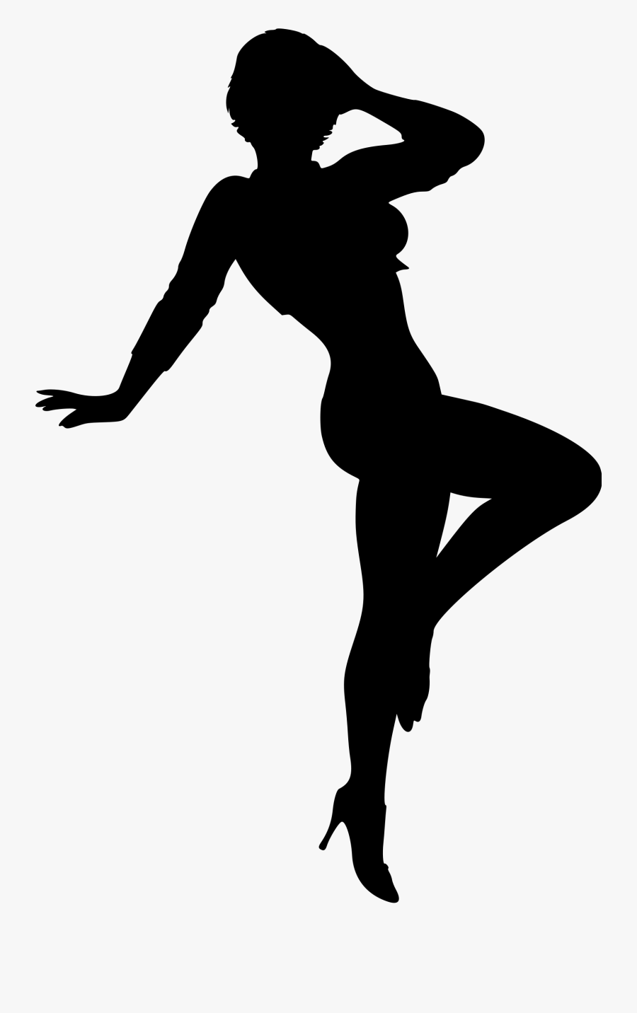 Female Silhouette Woman Clip Art - Silhouette Of A Woman Posing, Transparent Clipart