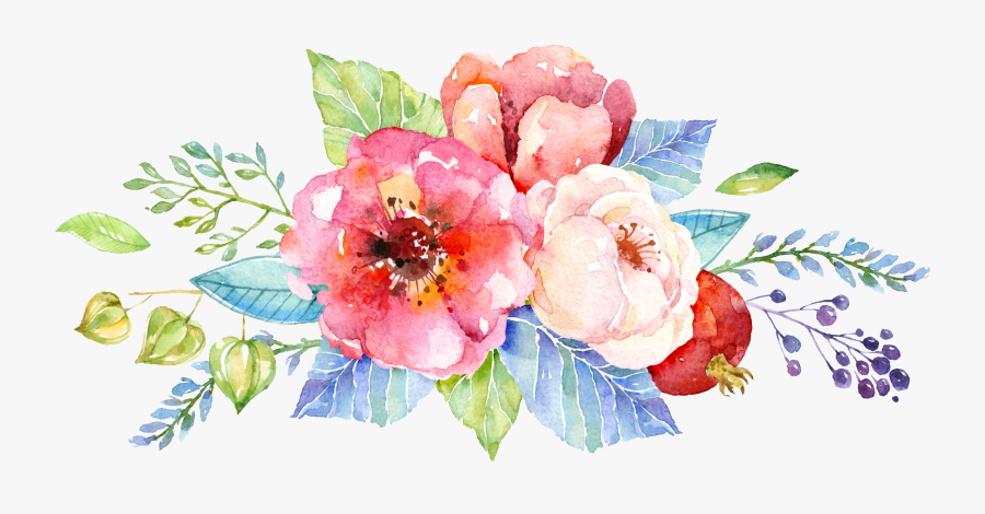 Watercolor Flower Background Design Png Download April - Free Watercolor Flower Design, Transparent Clipart