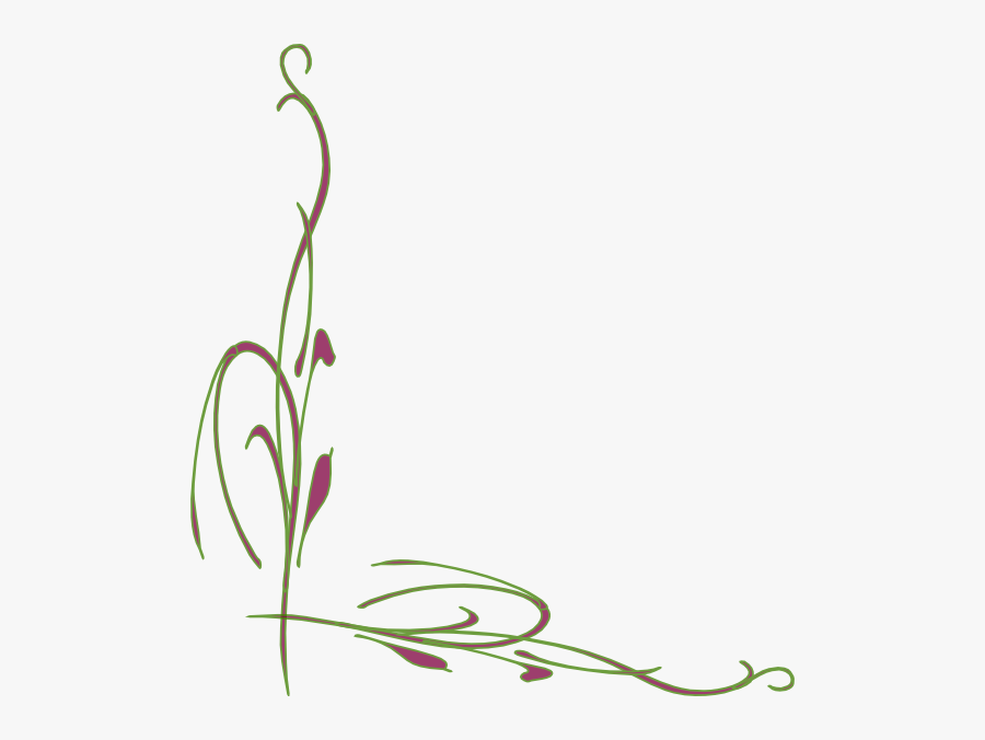 Green Vine Png - Page Corner Border Red, Transparent Clipart