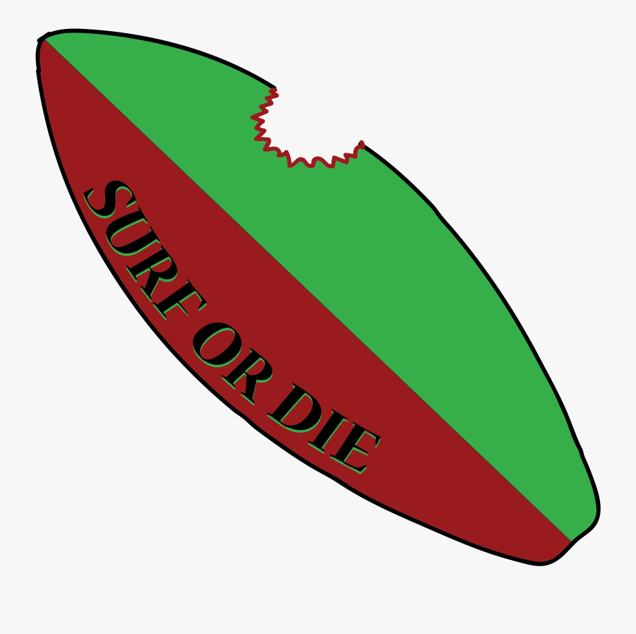 Surfboard Clipart Shark Bite - Clipart Surfboard With Shark Bite Drawing, Transparent Clipart