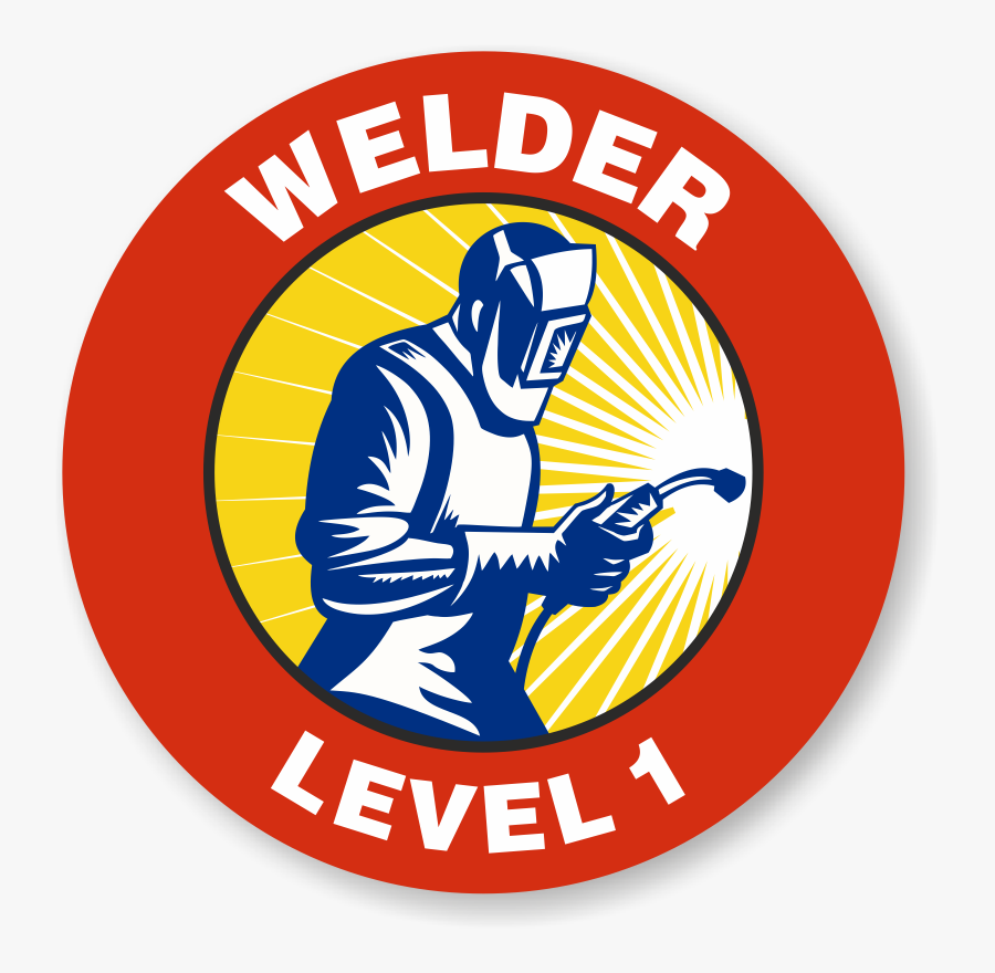 Welder Level 1 Hard Hat Decals - Welding Shop Visiting Card, Transparent Clipart