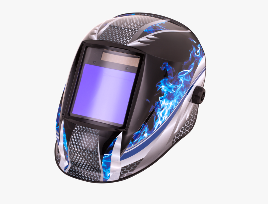 Welding Helmet Blue Fire, Transparent Clipart