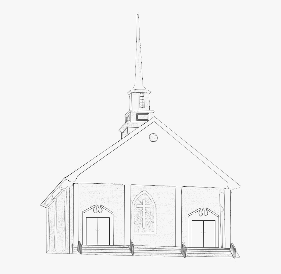 Medium Image Png - Transparent White Church Outline, Transparent Clipart