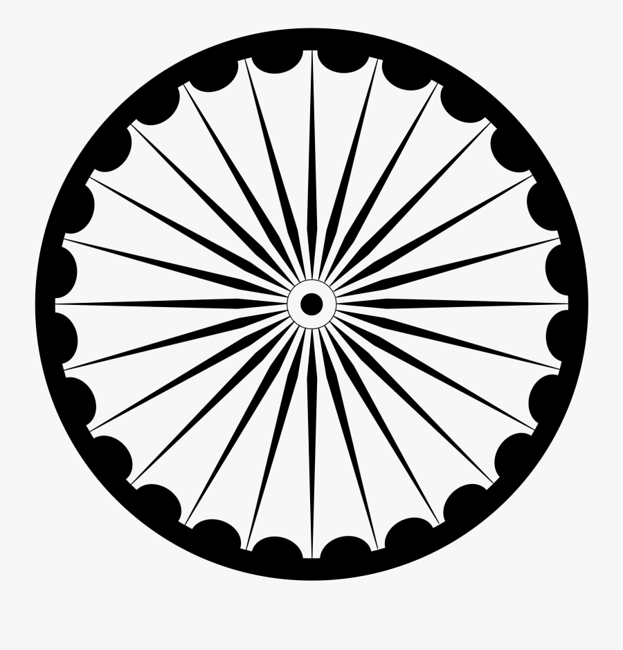 Indian Flag Chakra Black And White, Transparent Clipart