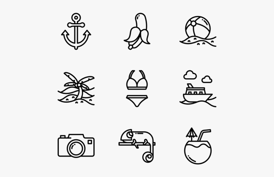 Tropical - Christmas Icons Vector Png, Transparent Clipart