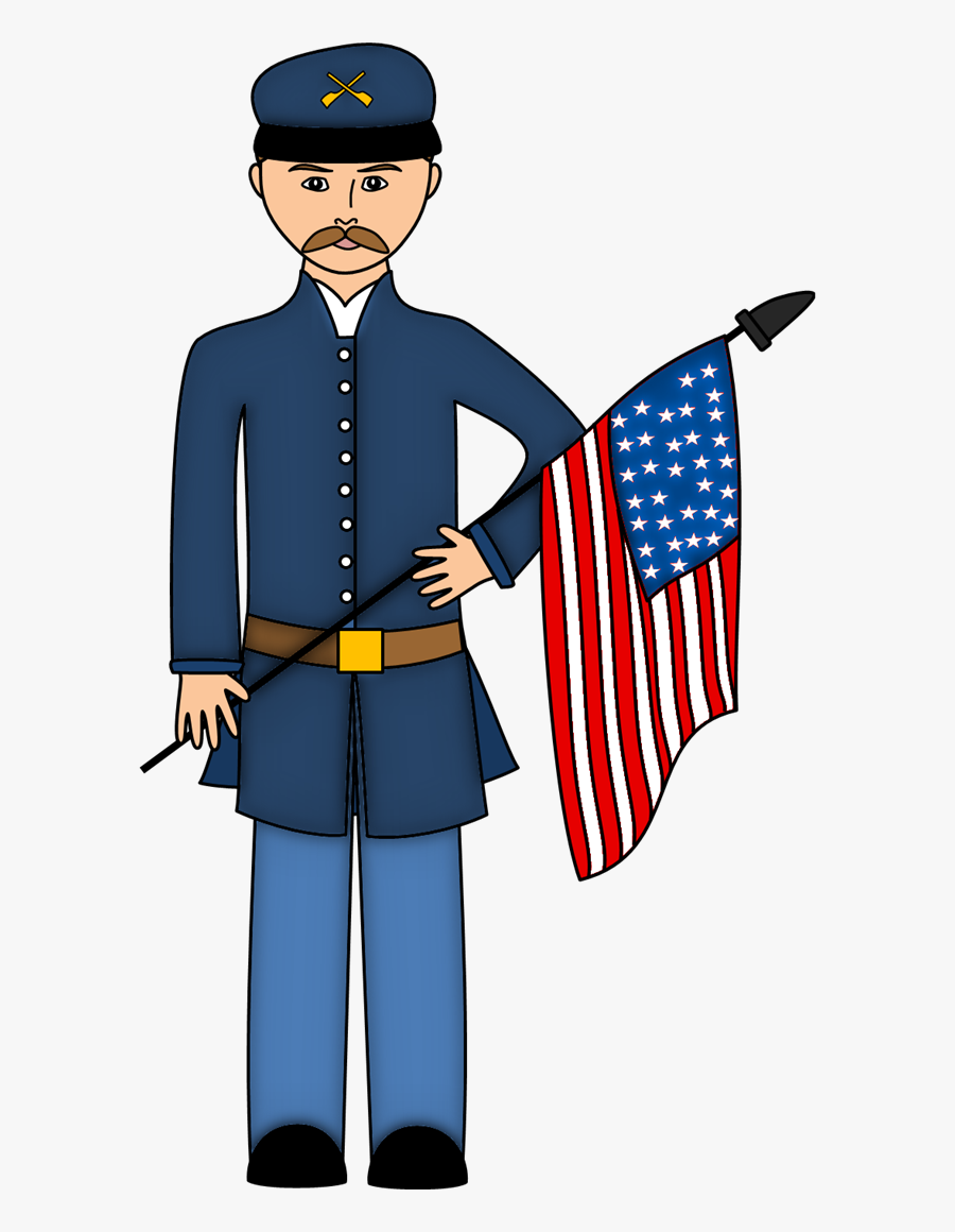 Union Soldier Civil War Cartoon, Transparent Clipart