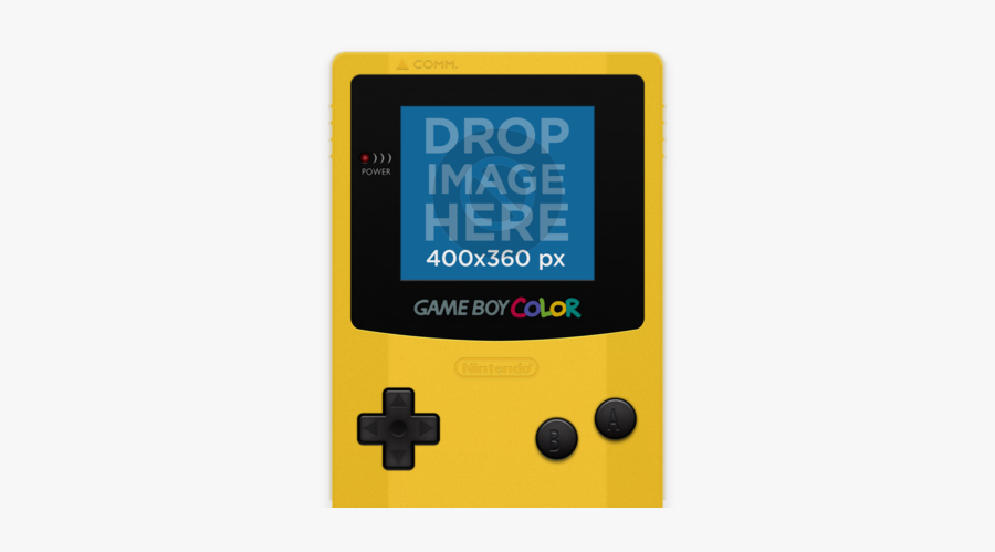 Videogame Mockup Of A - Game Boy Color Template Png, Transparent Clipart