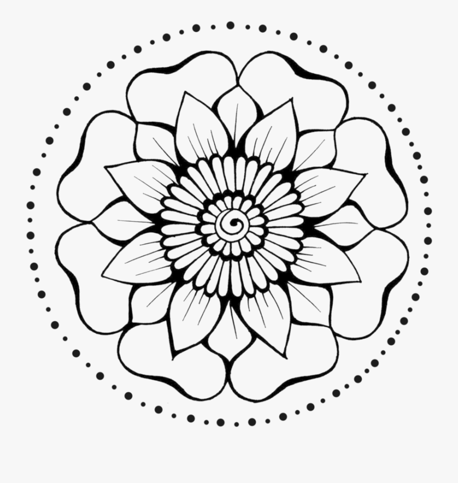 Clip Art Collection Of Free Drawing - Flower Henna Png, Transparent Clipart