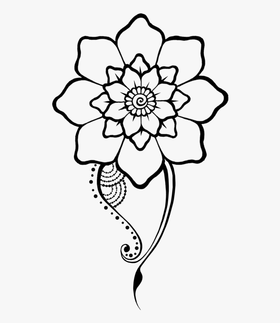 Clip Art Flower Svg Freeuse Techflourish - Henna Flower Design Drawing, Transparent Clipart